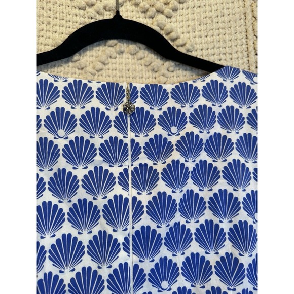 Kate Spade New York White Blue‎ Clamshells 3/4 Sleeve Blouse Shirt Knot Size 8 - Picture 6 of 6